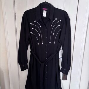 Black Western Shirt Dress NWT